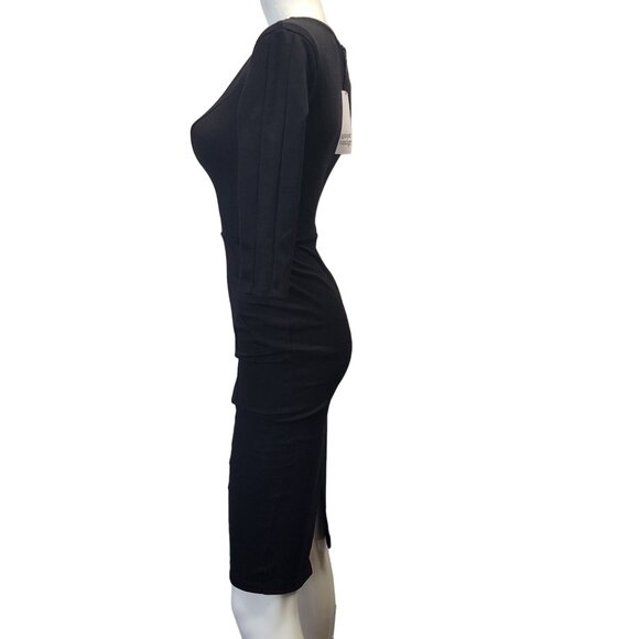 Unique Vintage Black Bodycon Dress XS NWT - Picture 4 of 16